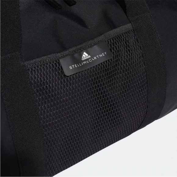 Adidas by Stella McCartney Round Duffle Gym Athleisure Bag Black Mesh Duffel Bag